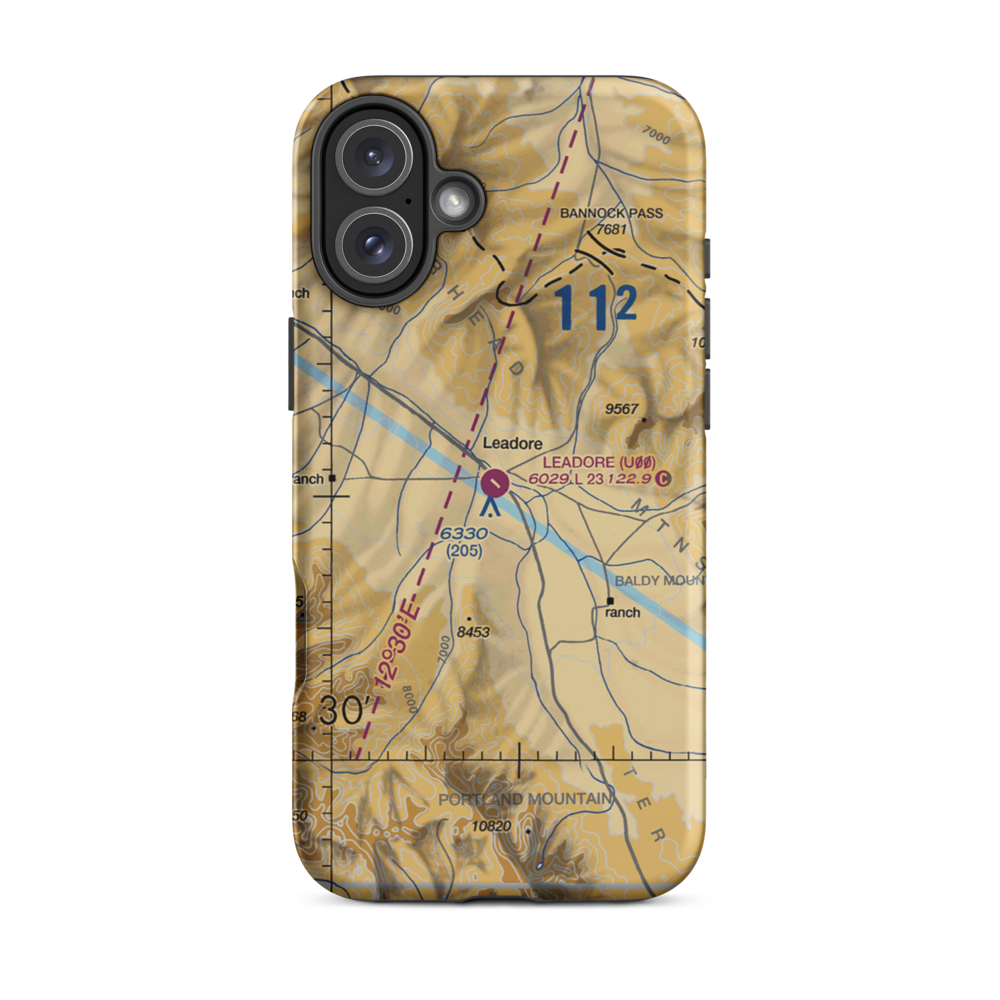 Leadore Airport (U00) VFR Sectional  Tough iPhone Case iPhone 16 Plus model shown