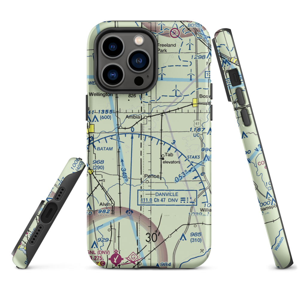 Leak Airport (85IN) VFR Sectional  Tough iPhone Case iPhone 14 Pro Max model shown
