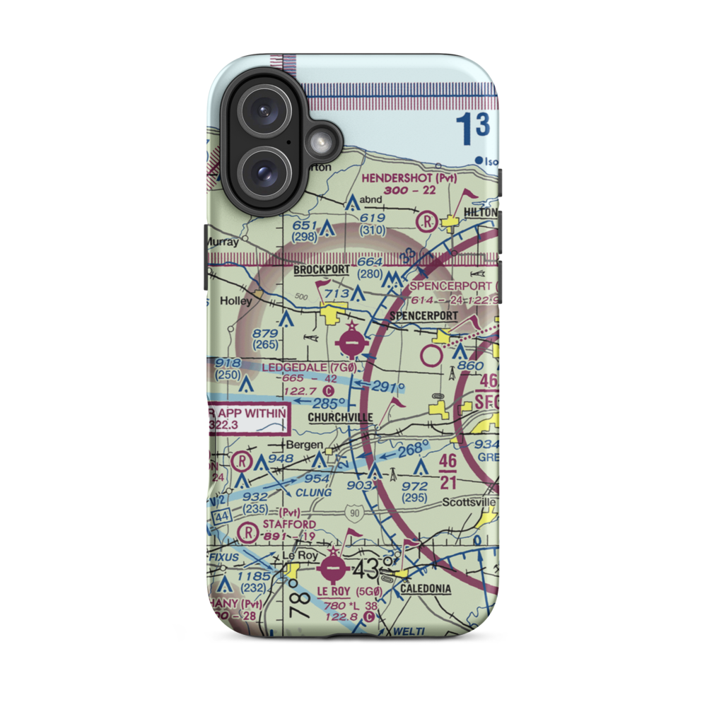 Ledgedale Airpark (7G0) VFR Sectional  Tough iPhone Case iPhone 16 Plus model shown