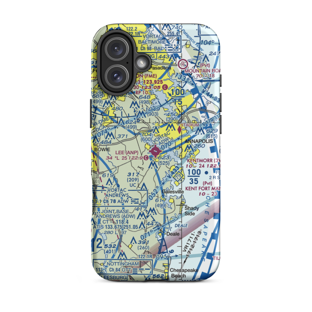 Lee Airport (ANP) VFR Sectional  Tough iPhone Case iPhone 16 Plus model shown