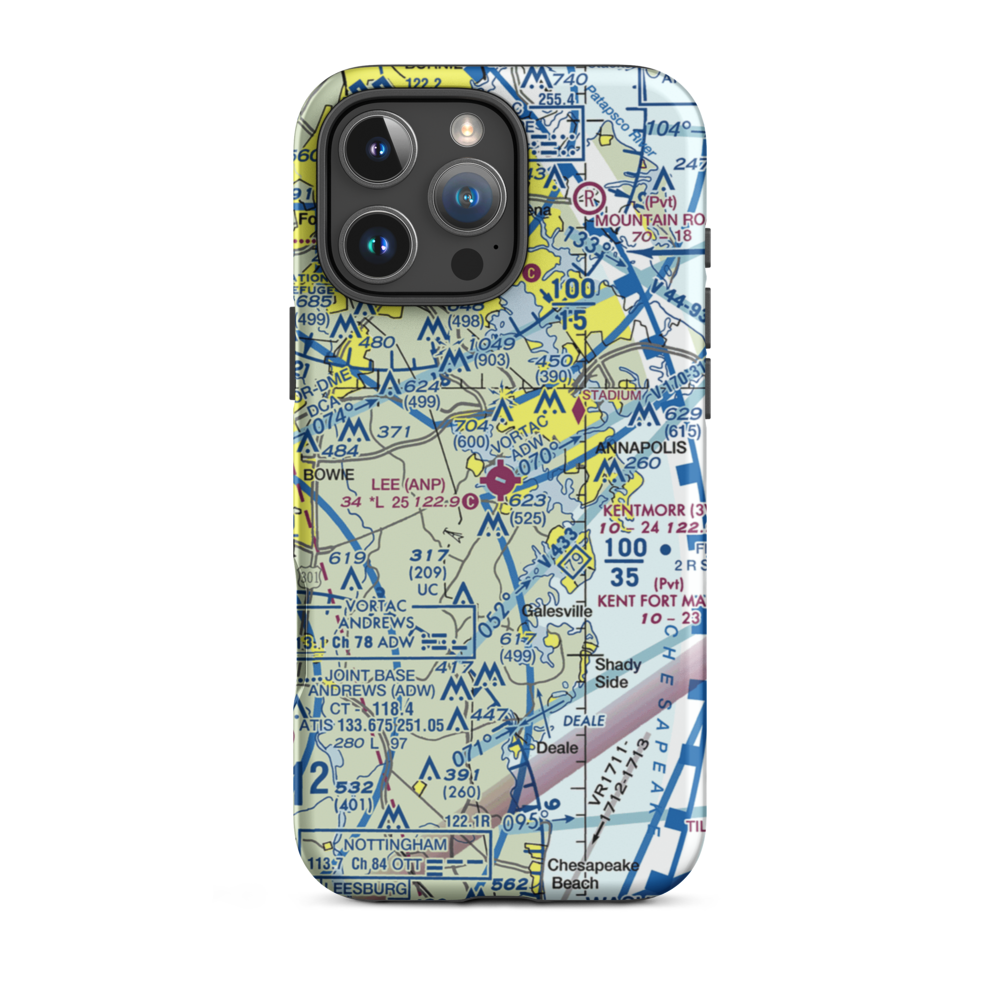 Lee Airport (ANP) VFR Sectional  Tough iPhone Case iPhone 16 Pro Max model shown