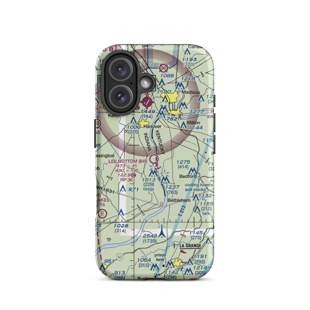 Lee Bottom Airport (64I) VFR Sectional  Tough iPhone Case iPhone 16 model shown