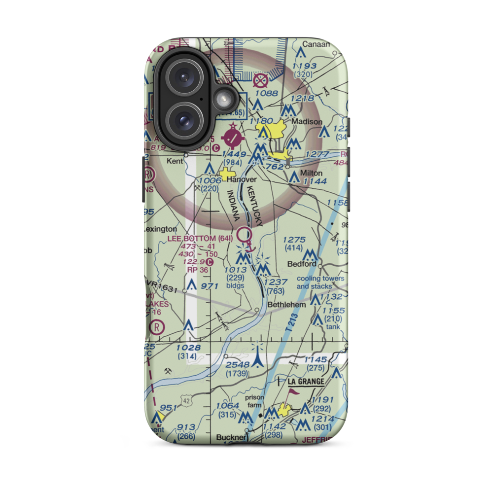 Lee Bottom Airport (64I) VFR Sectional  Tough iPhone Case iPhone 16 Plus model shown