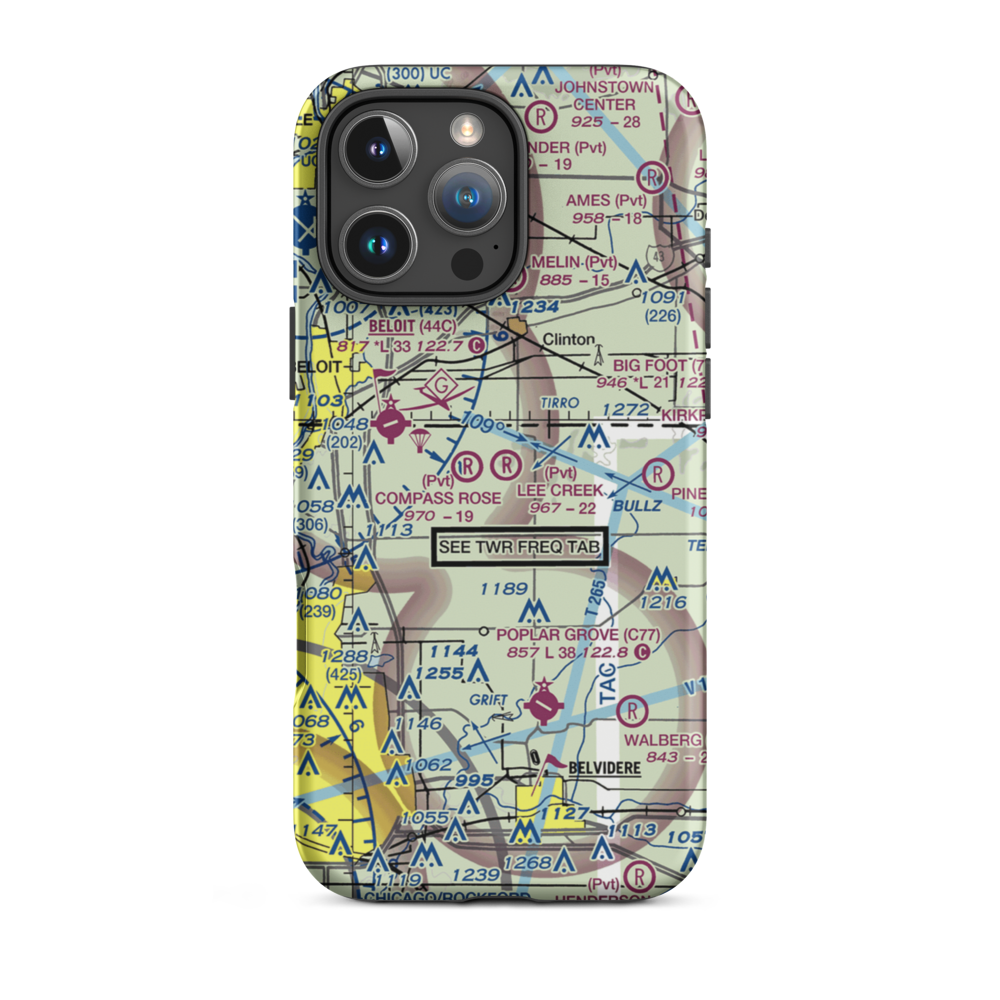 Lee Creek Airport (56IL) VFR Sectional  Tough iPhone Case iPhone 16 Pro Max model shown