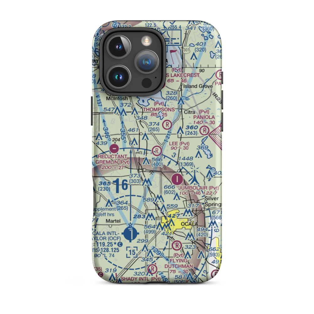 Lee Farms Airport (FL80) VFR Sectional  Tough iPhone Case iPhone 16 Pro Max model shown