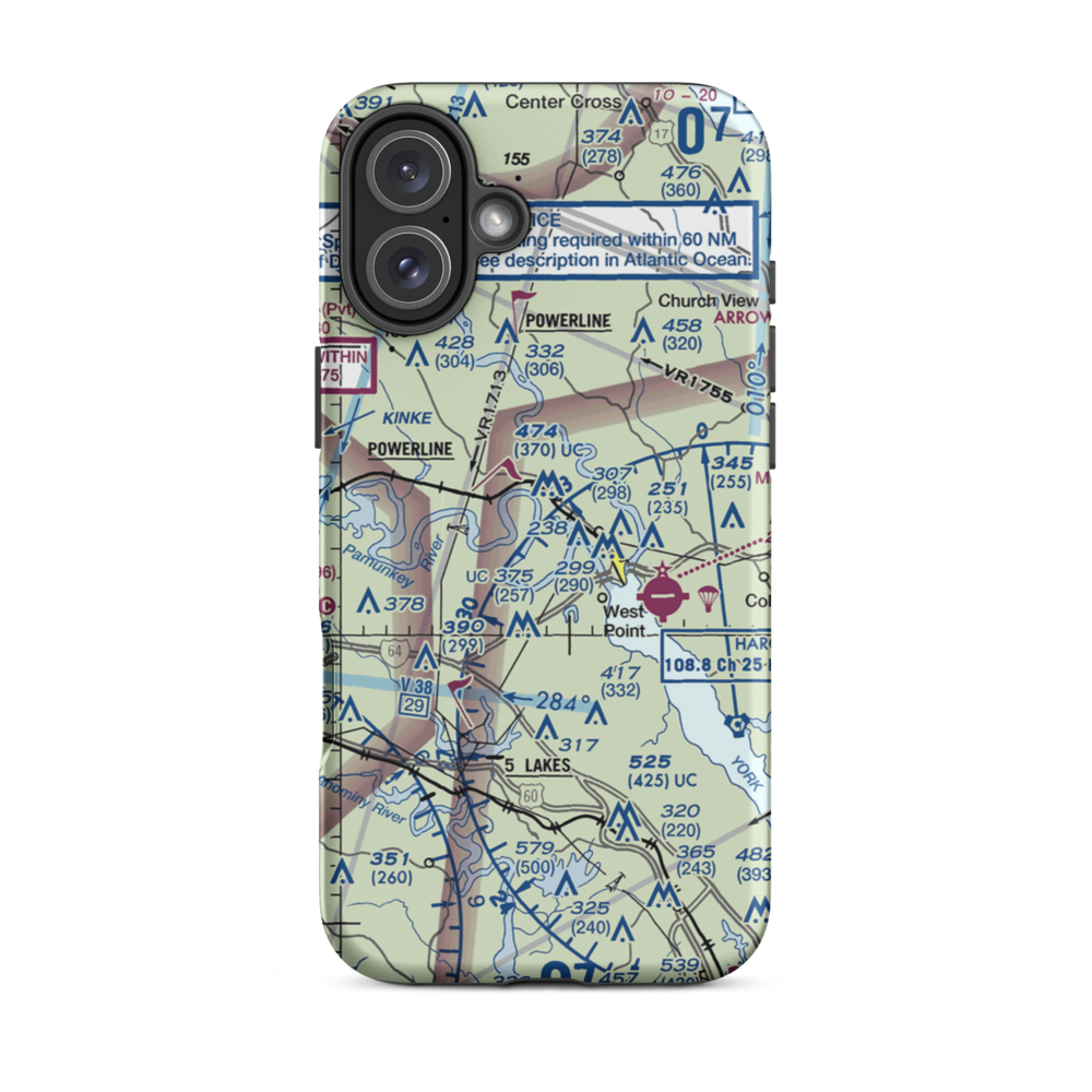 Lee Field (VG64) VFR Sectional  Tough iPhone Case iPhone 16 Plus model shown