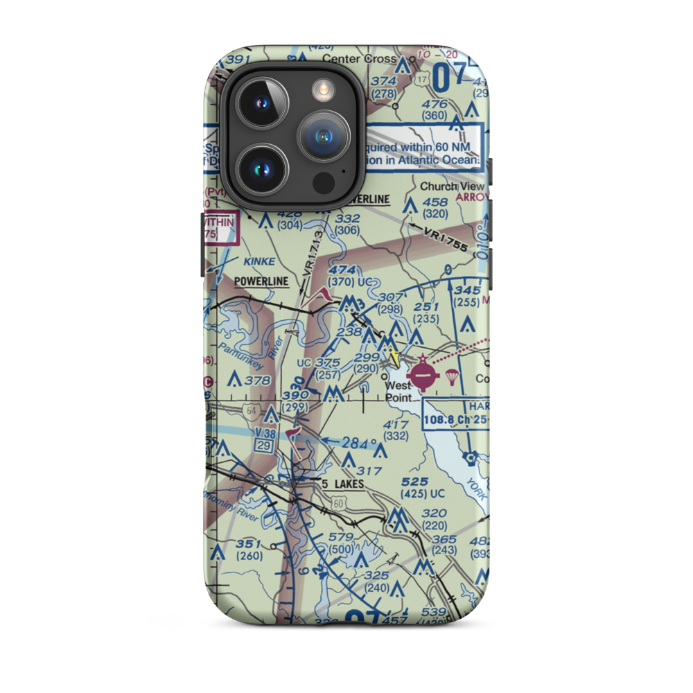 Lee Field (VG64) VFR Sectional  Tough iPhone Case iPhone 16 Pro Max model shown