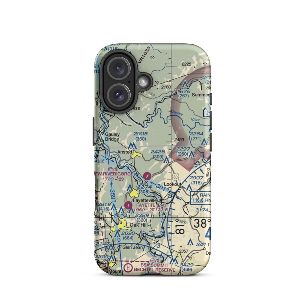 Lee Massey Airport (WV01) VFR Sectional  Tough iPhone Case iPhone 16 model shown
