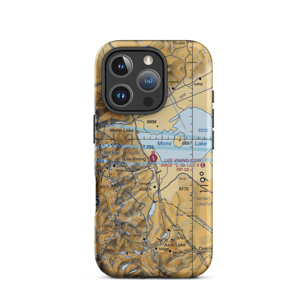 Lee Vining Airport (O24) VFR Sectional  Tough iPhone Case iPhone 16 Pro model shown