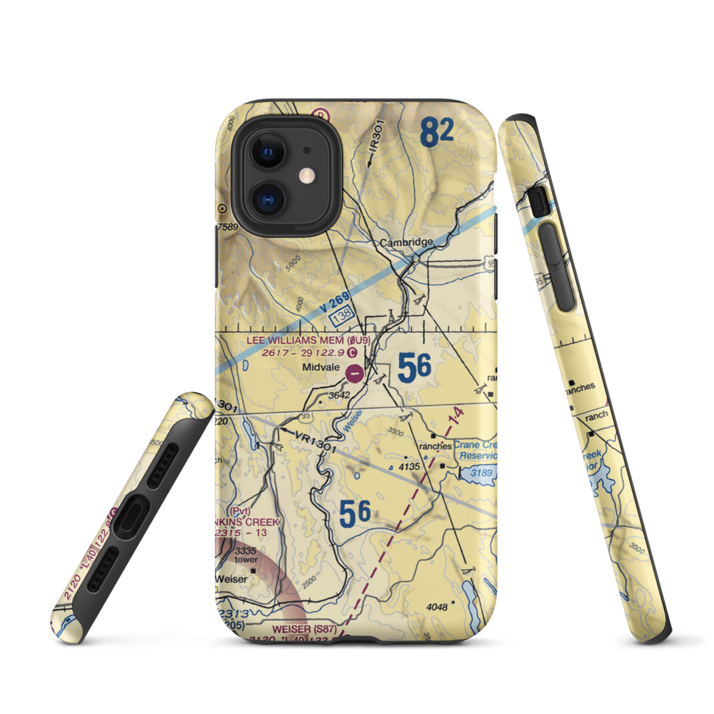 Lee Williams Memorial Airport (0U9) VFR Sectional  Tough iPhone Case iPhone 11 model shown