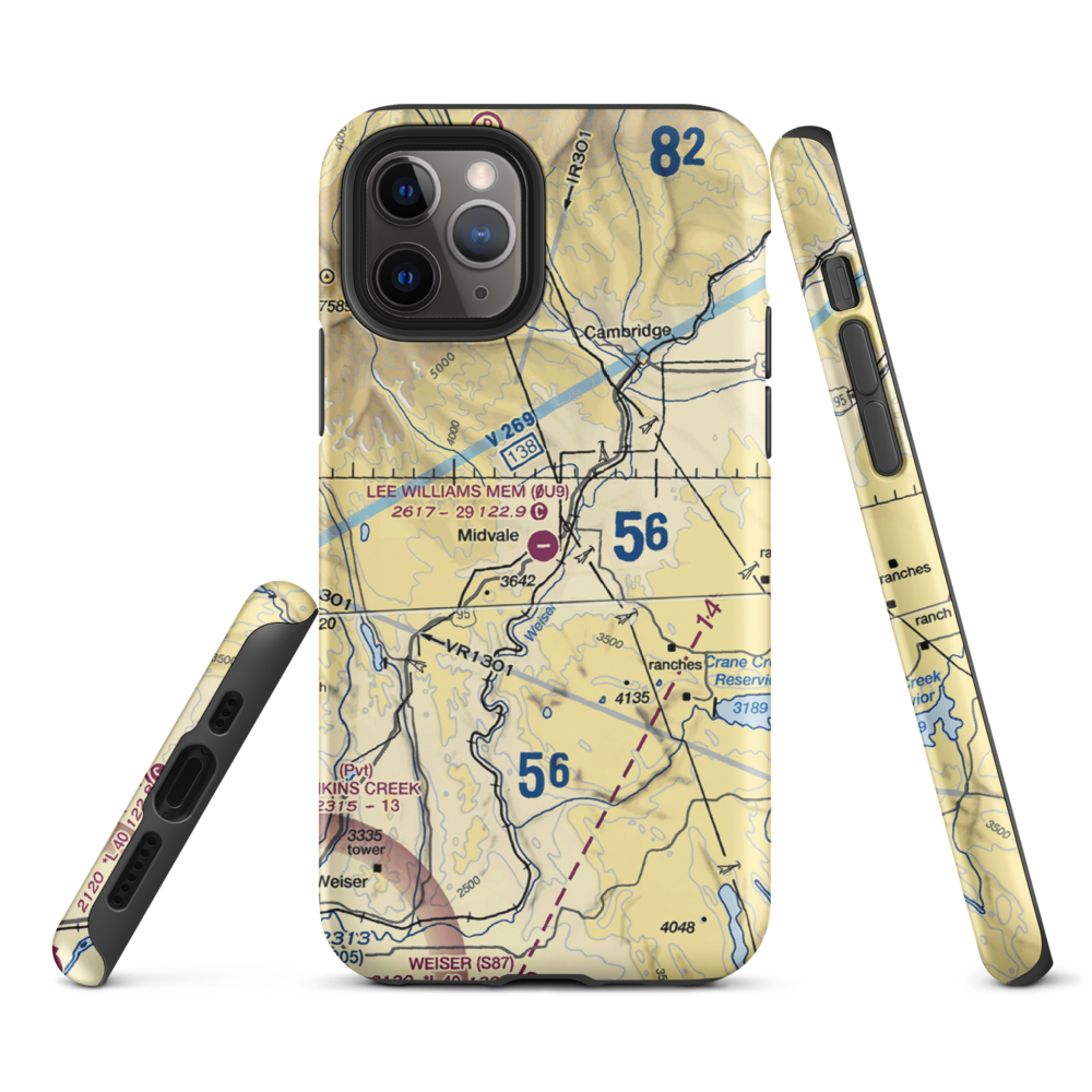 Lee Williams Memorial Airport (0U9) VFR Sectional  Tough iPhone Case iPhone 11 Pro model shown