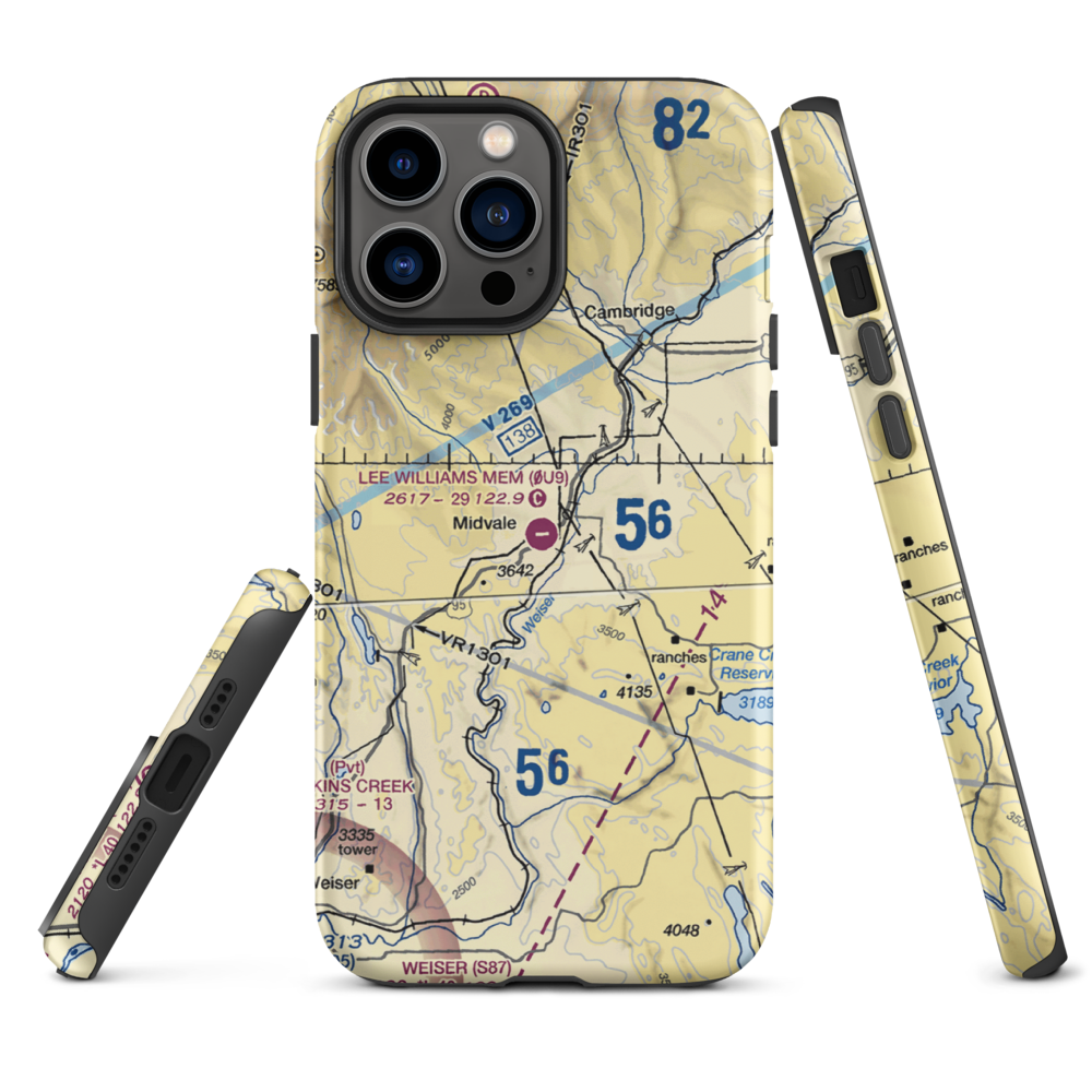 Lee Williams Memorial Airport (0U9) VFR Sectional  Tough iPhone Case iPhone 13 Pro Max model shown