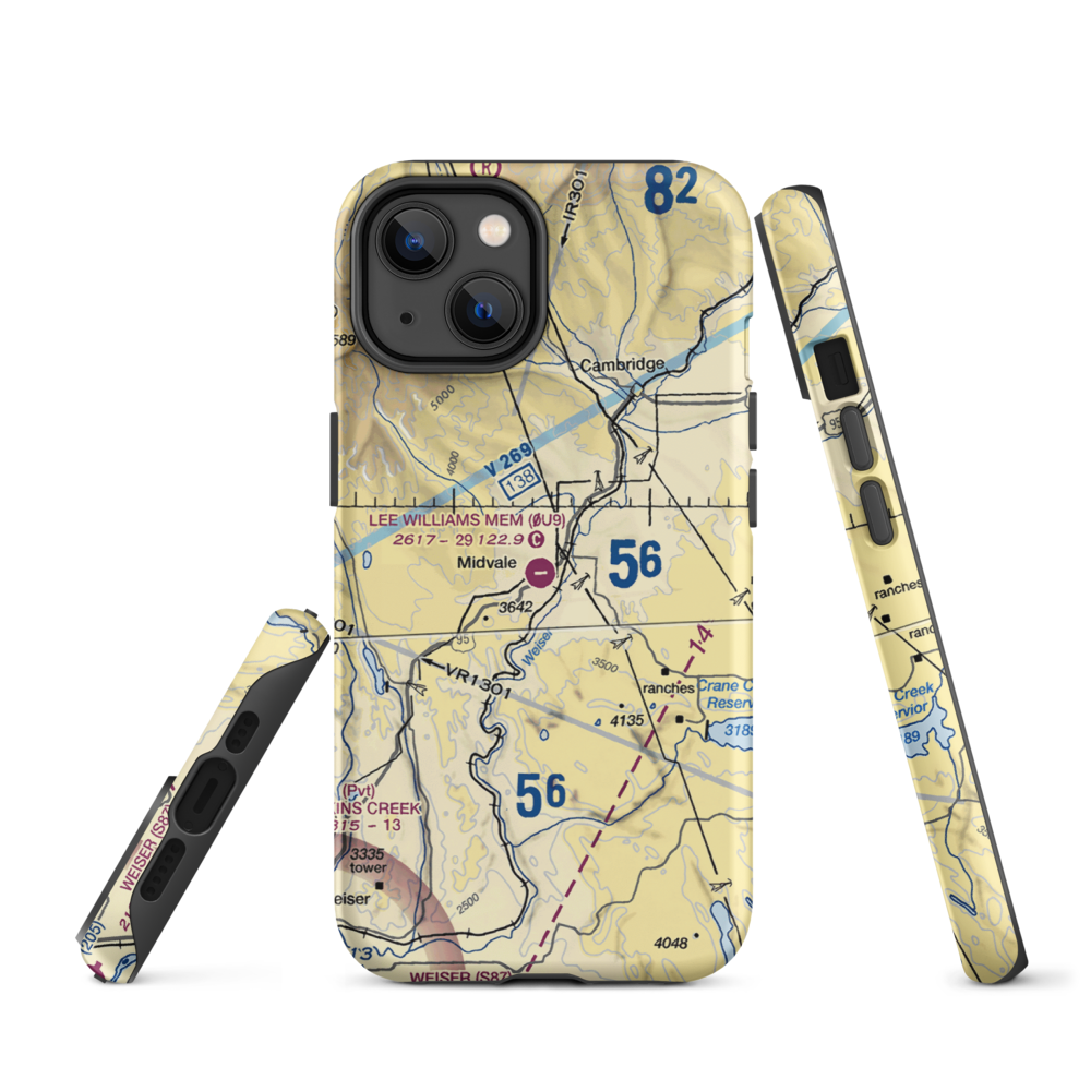 Lee Williams Memorial Airport (0U9) VFR Sectional  Tough iPhone Case iPhone 14 model shown