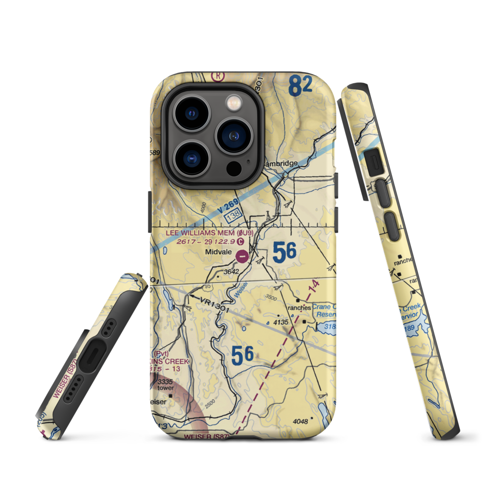 Lee Williams Memorial Airport (0U9) VFR Sectional  Tough iPhone Case iPhone 14 Pro model shown