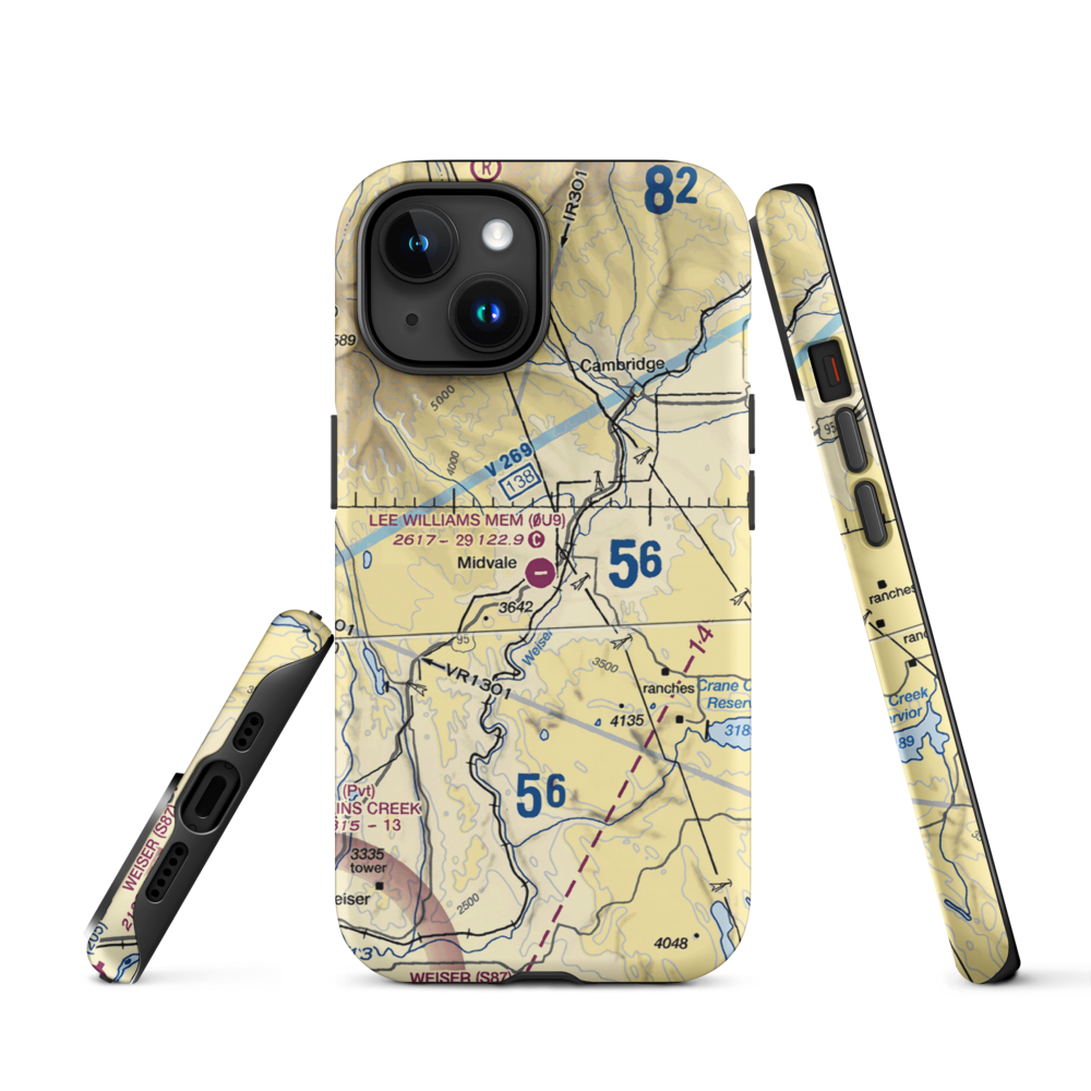 Lee Williams Memorial Airport (0U9) VFR Sectional  Tough iPhone Case iPhone 15 model shown