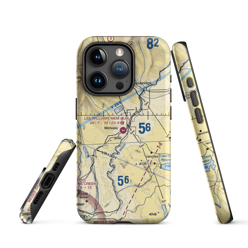 Lee Williams Memorial Airport (0U9) VFR Sectional  Tough iPhone Case iPhone 15 Pro model shown