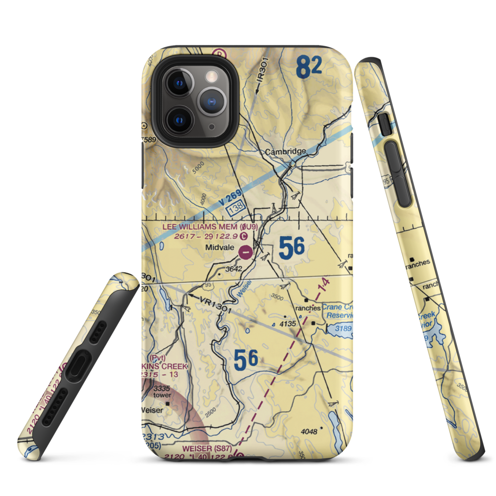 Lee Williams Memorial Airport (0U9) VFR Sectional  Tough iPhone Case iPhone 11 Pro Max model shown