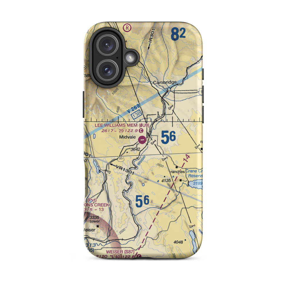 Lee Williams Memorial Airport (0U9) VFR Sectional  Tough iPhone Case iPhone 16 Plus model shown
