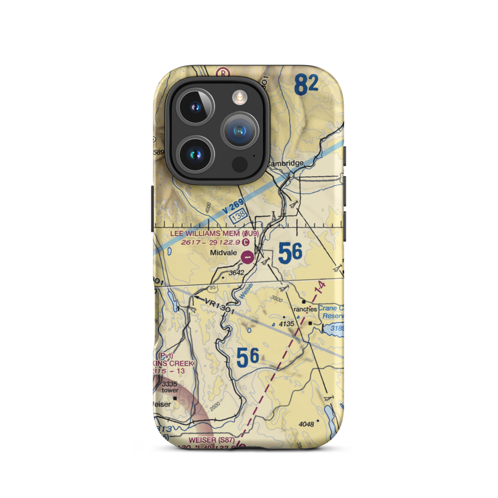 Lee Williams Memorial Airport (0U9) VFR Sectional  Tough iPhone Case iPhone 16 Pro model shown