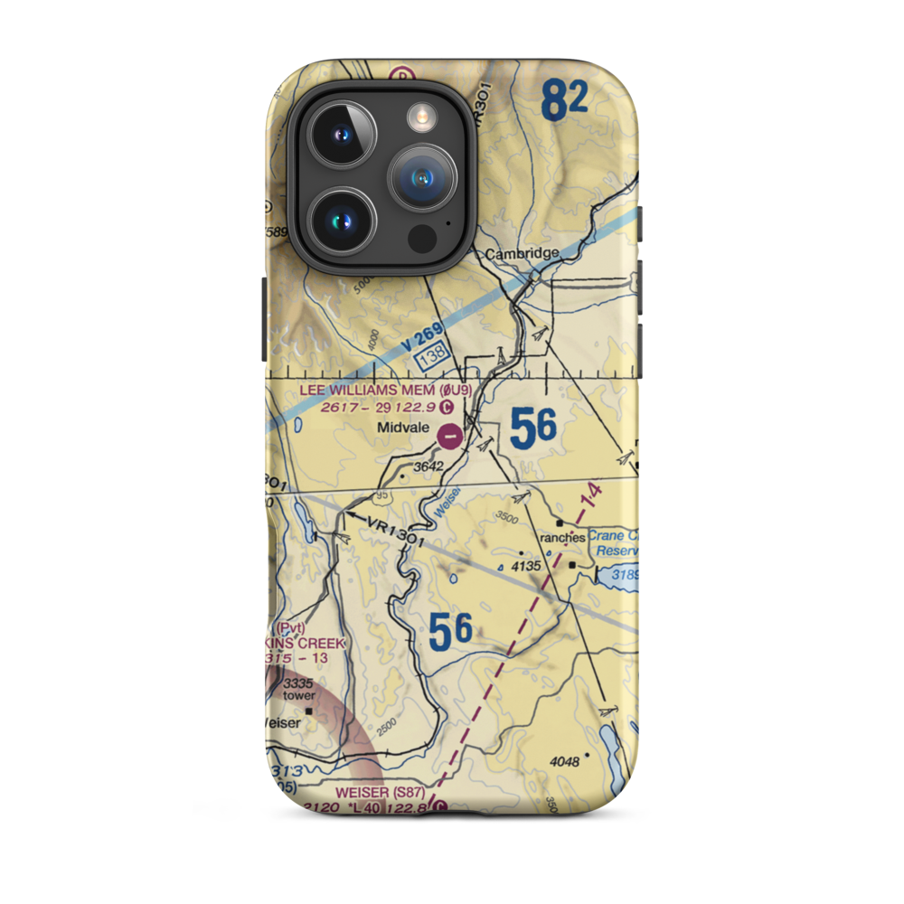Lee Williams Memorial Airport (0U9) VFR Sectional  Tough iPhone Case iPhone 16 Pro Max model shown