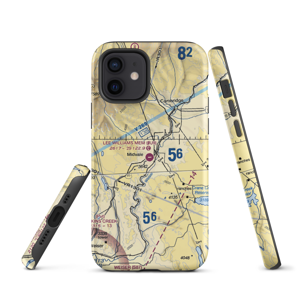 Lee Williams Memorial Airport (0U9) VFR Sectional  Tough iPhone Case iPhone 12 model shown