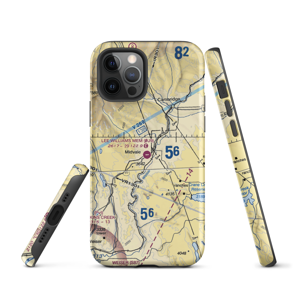 Lee Williams Memorial Airport (0U9) VFR Sectional  Tough iPhone Case iPhone 12 Pro model shown