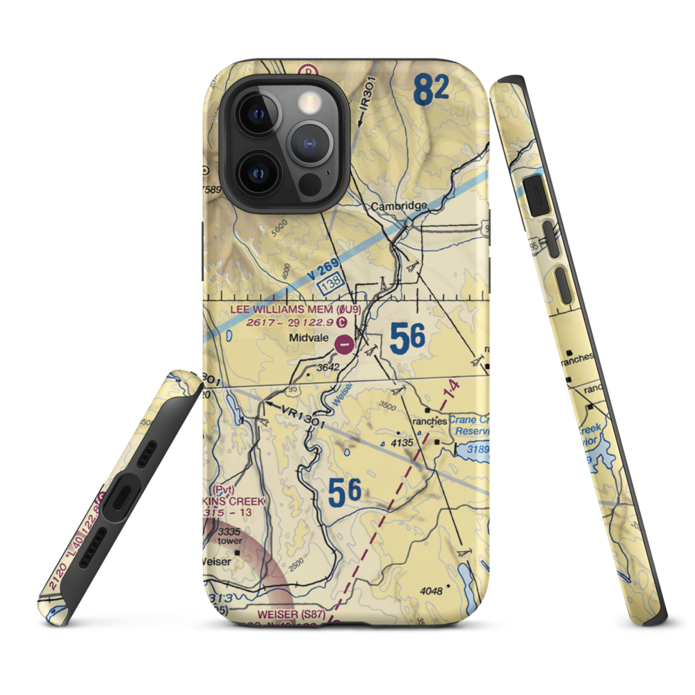 Lee Williams Memorial Airport (0U9) VFR Sectional  Tough iPhone Case iPhone 12 Pro Max model shown