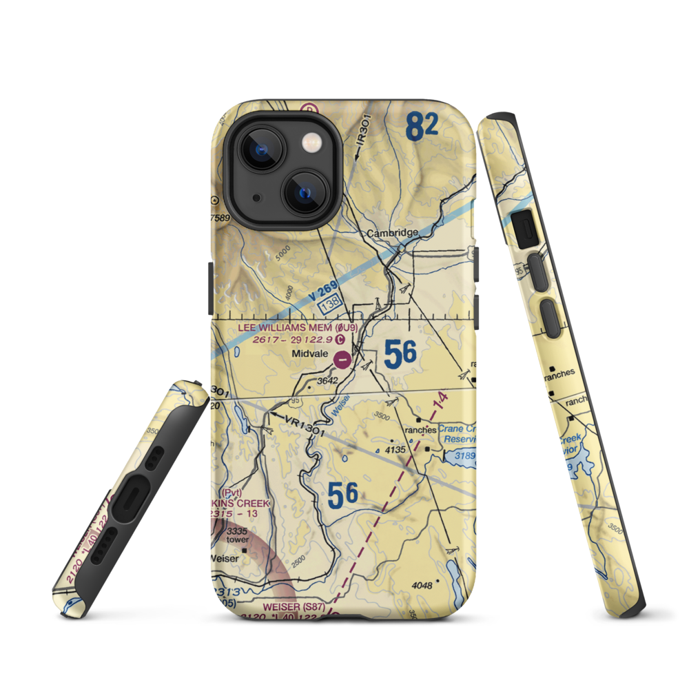 Lee Williams Memorial Airport (0U9) VFR Sectional  Tough iPhone Case iPhone 13 model shown