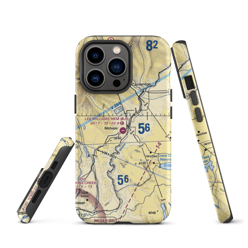 Lee Williams Memorial Airport (0U9) VFR Sectional  Tough iPhone Case iPhone 13 Pro model shown