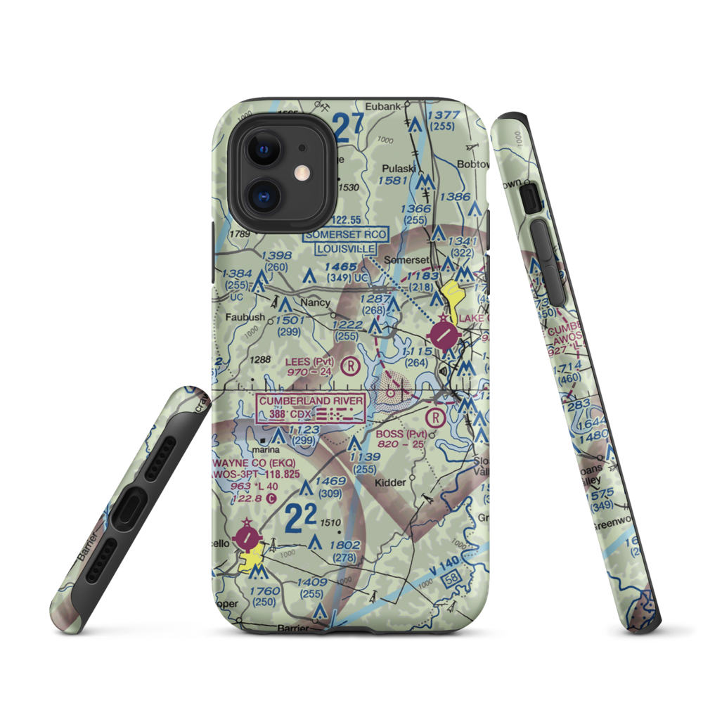 Lee's Airpark (68KY) VFR Sectional  Tough iPhone Case iPhone 11 model shown