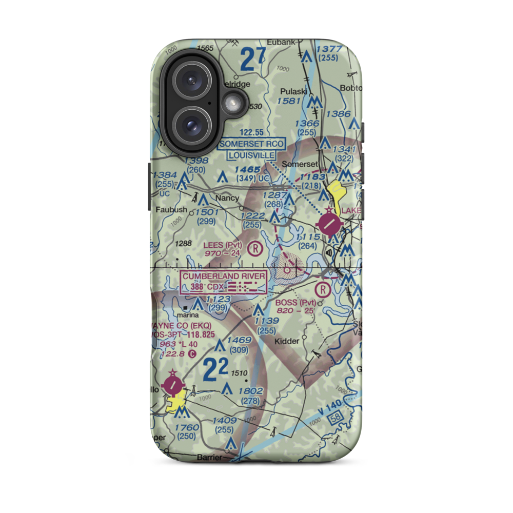 Lee's Airpark (68KY) VFR Sectional  Tough iPhone Case iPhone 16 Plus model shown