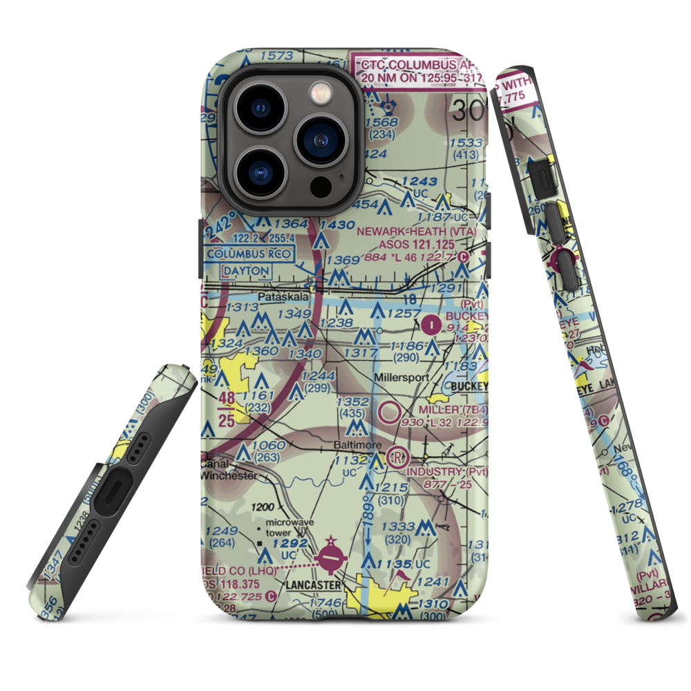 Lee's Dogpatch Airport (OI56) VFR Sectional  Tough iPhone Case iPhone 14 Pro Max model shown