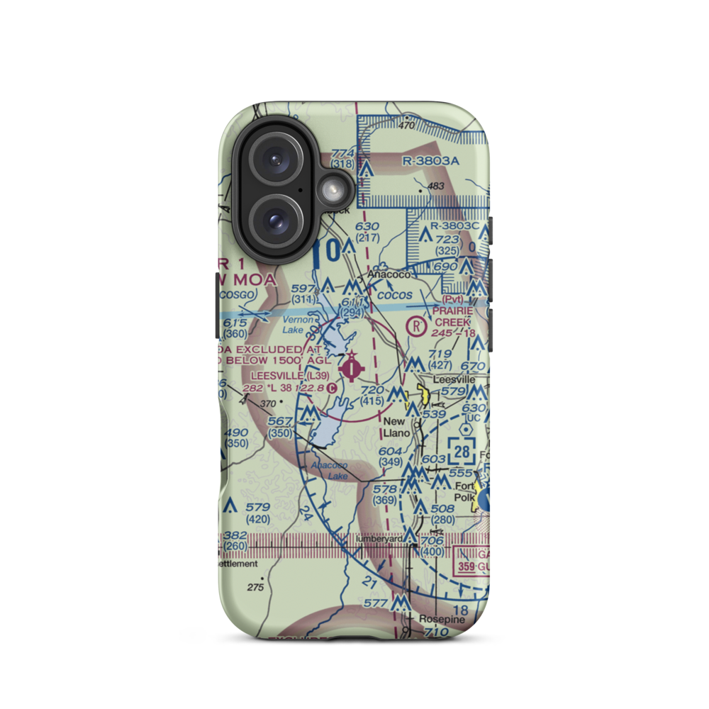Leesville Airport (L39) VFR Sectional  Tough iPhone Case iPhone 16 model shown