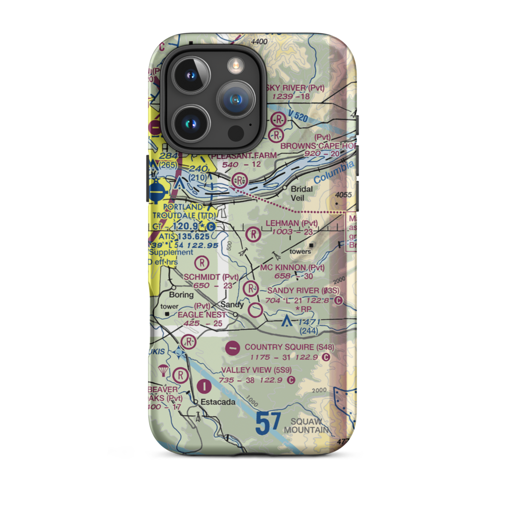 Lehman Field (OR50) VFR Sectional  Tough iPhone Case iPhone 16 Pro Max model shown