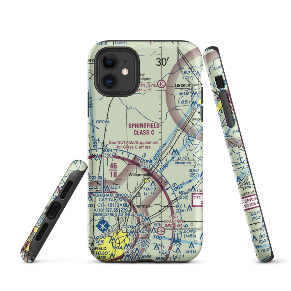 Leigh Farm Airport (4IS8) VFR Sectional  Tough iPhone Case iPhone 11 model shown
