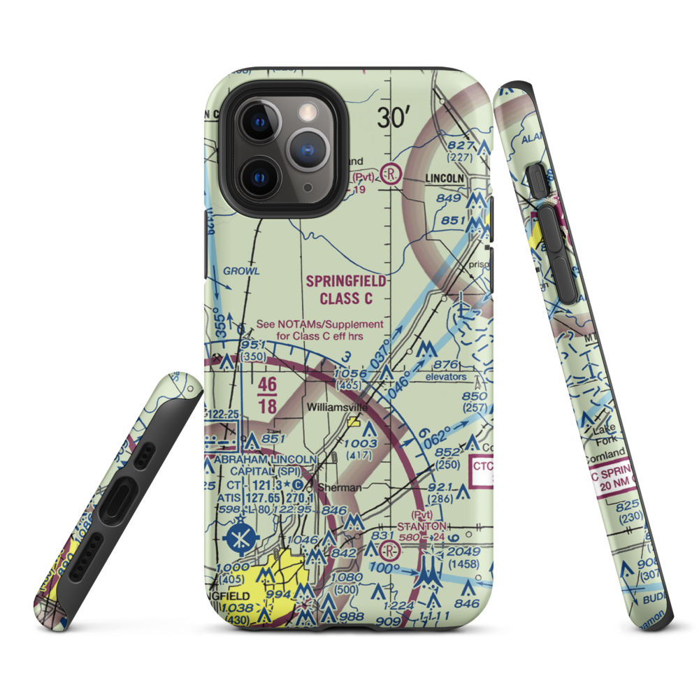 Leigh Farm Airport (4IS8) VFR Sectional  Tough iPhone Case iPhone 11 Pro model shown
