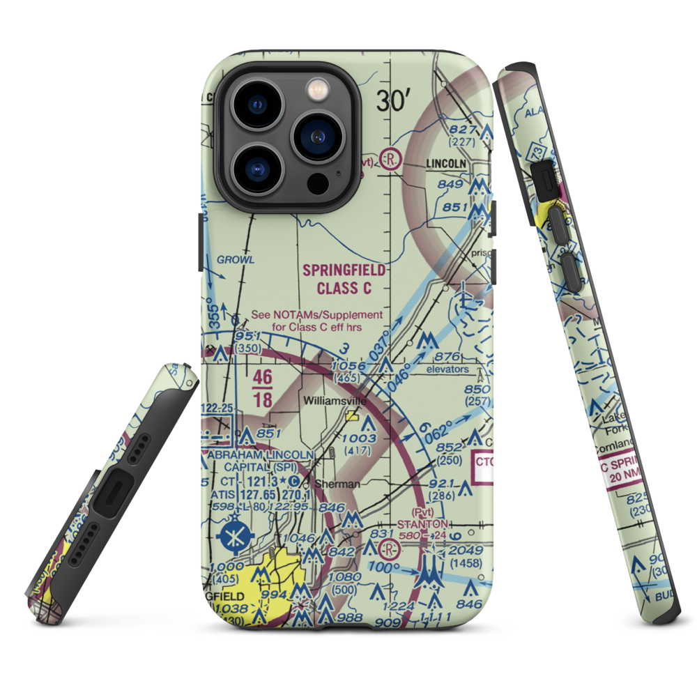Leigh Farm Airport (4IS8) VFR Sectional  Tough iPhone Case iPhone 13 Pro Max model shown