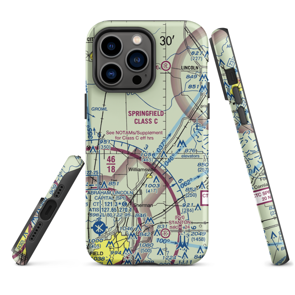 Leigh Farm Airport (4IS8) VFR Sectional  Tough iPhone Case iPhone 14 Pro Max model shown