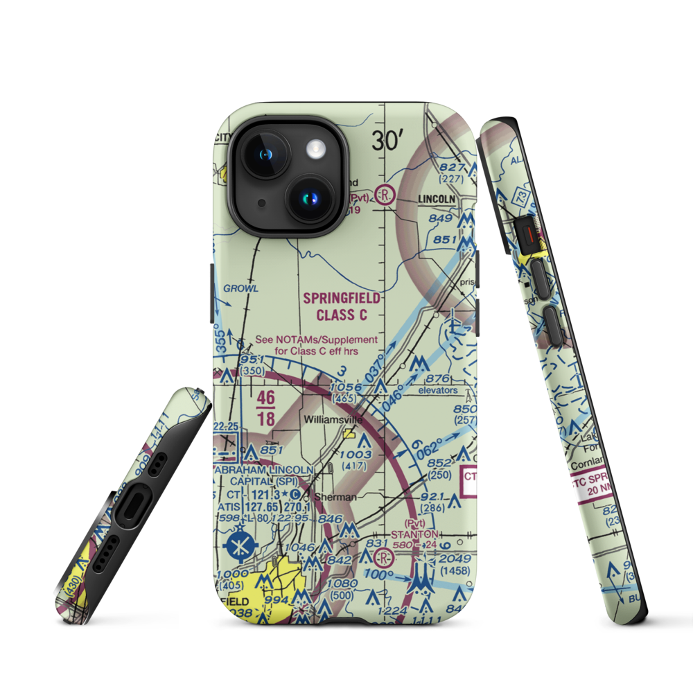 Leigh Farm Airport (4IS8) VFR Sectional  Tough iPhone Case iPhone 15 model shown