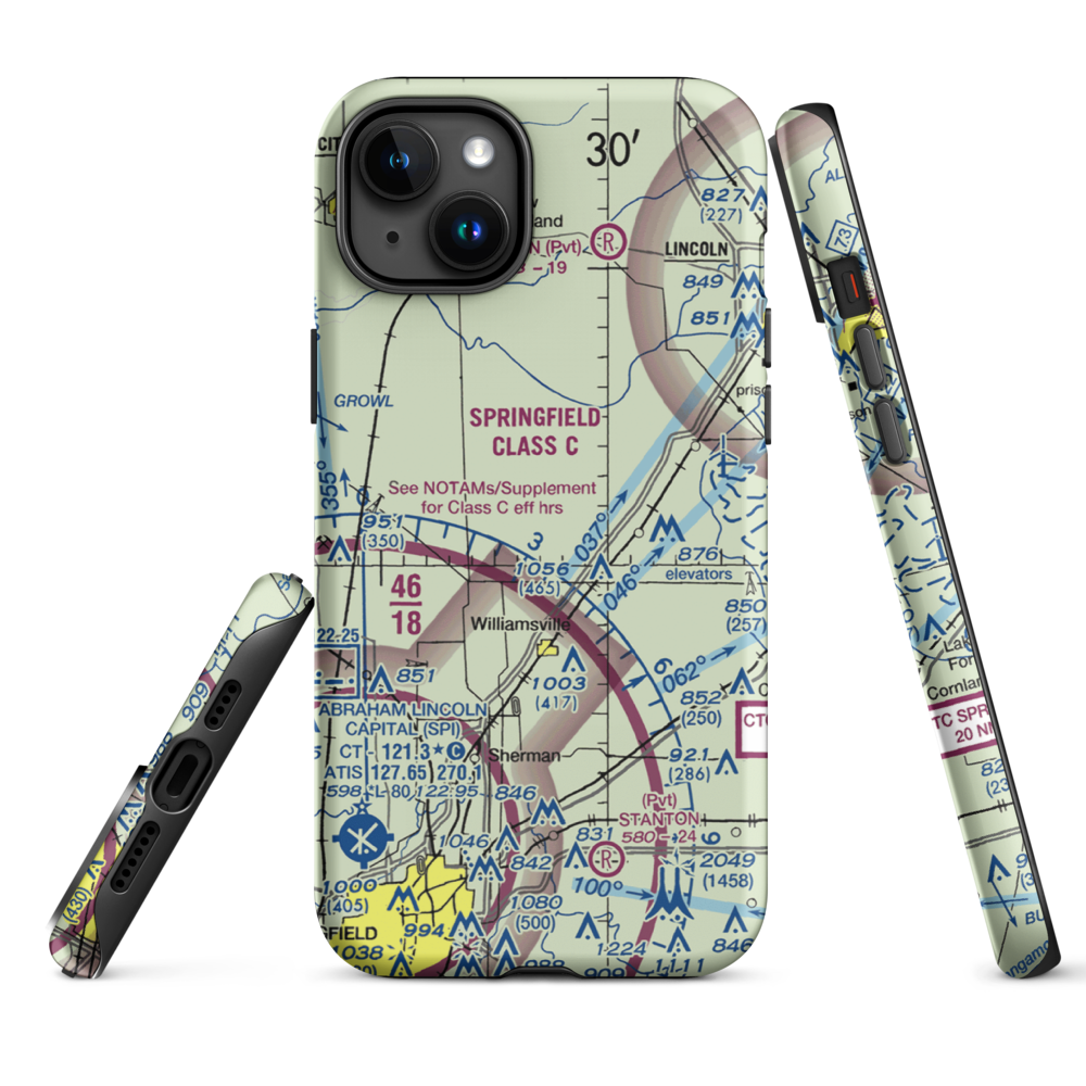 Leigh Farm Airport (4IS8) VFR Sectional  Tough iPhone Case iPhone 15 Plus model shown