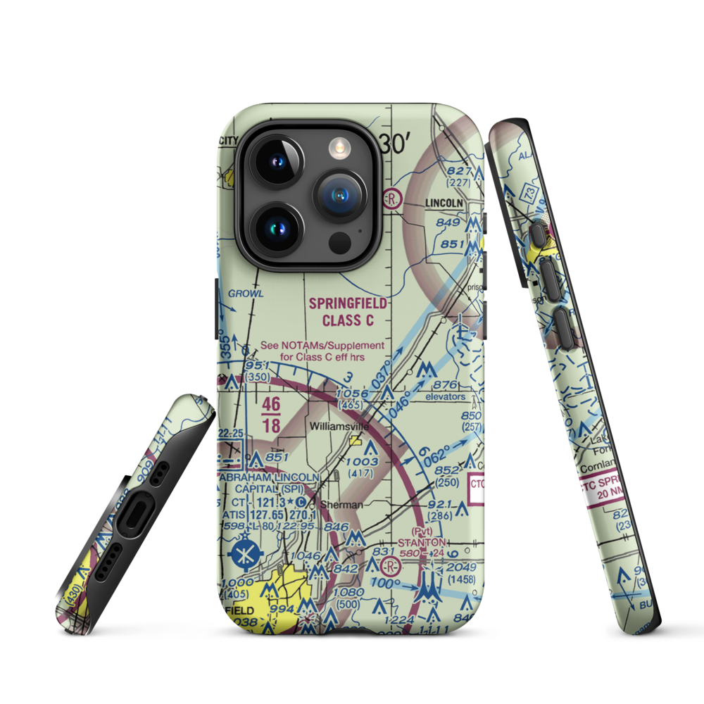 Leigh Farm Airport (4IS8) VFR Sectional  Tough iPhone Case iPhone 15 Pro model shown