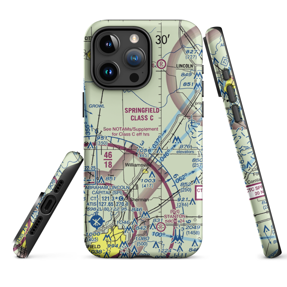 Leigh Farm Airport (4IS8) VFR Sectional  Tough iPhone Case iPhone 15 Pro Max model shown