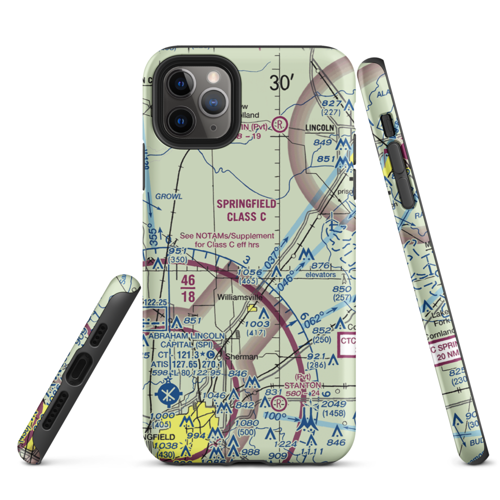 Leigh Farm Airport (4IS8) VFR Sectional  Tough iPhone Case iPhone 11 Pro Max model shown