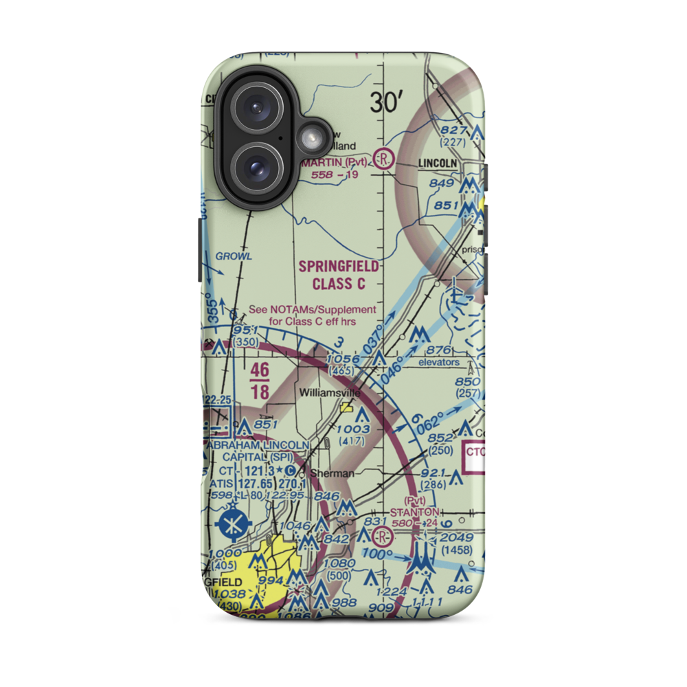 Leigh Farm Airport (4IS8) VFR Sectional  Tough iPhone Case iPhone 16 Plus model shown