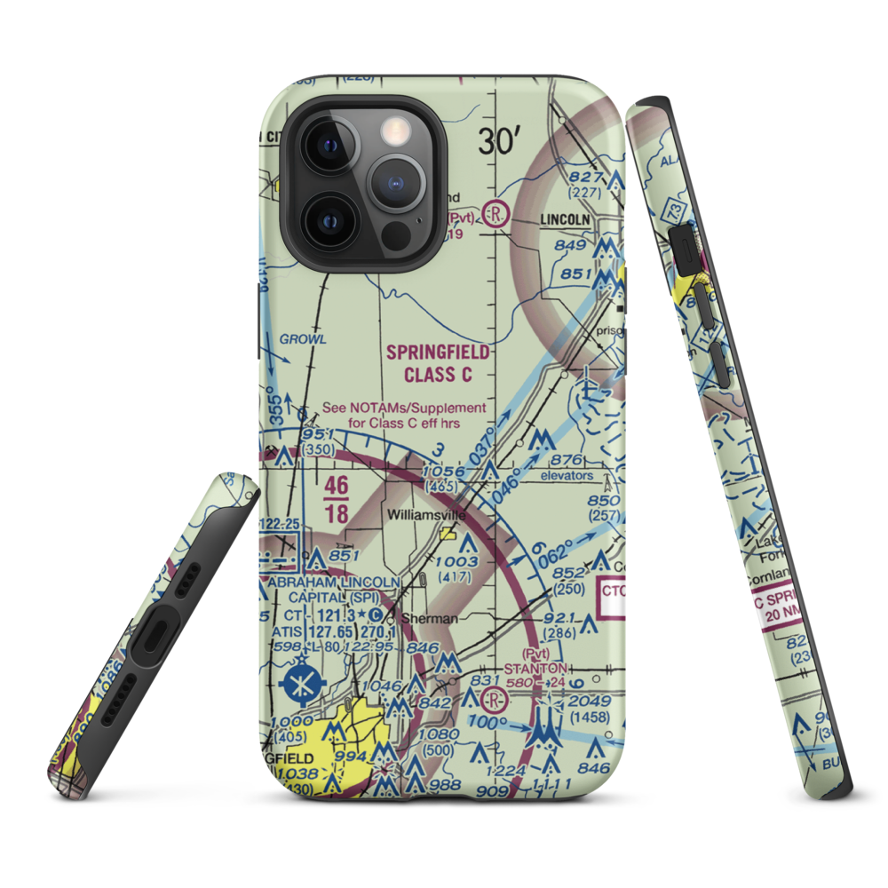 Leigh Farm Airport (4IS8) VFR Sectional  Tough iPhone Case iPhone 12 Pro Max model shown