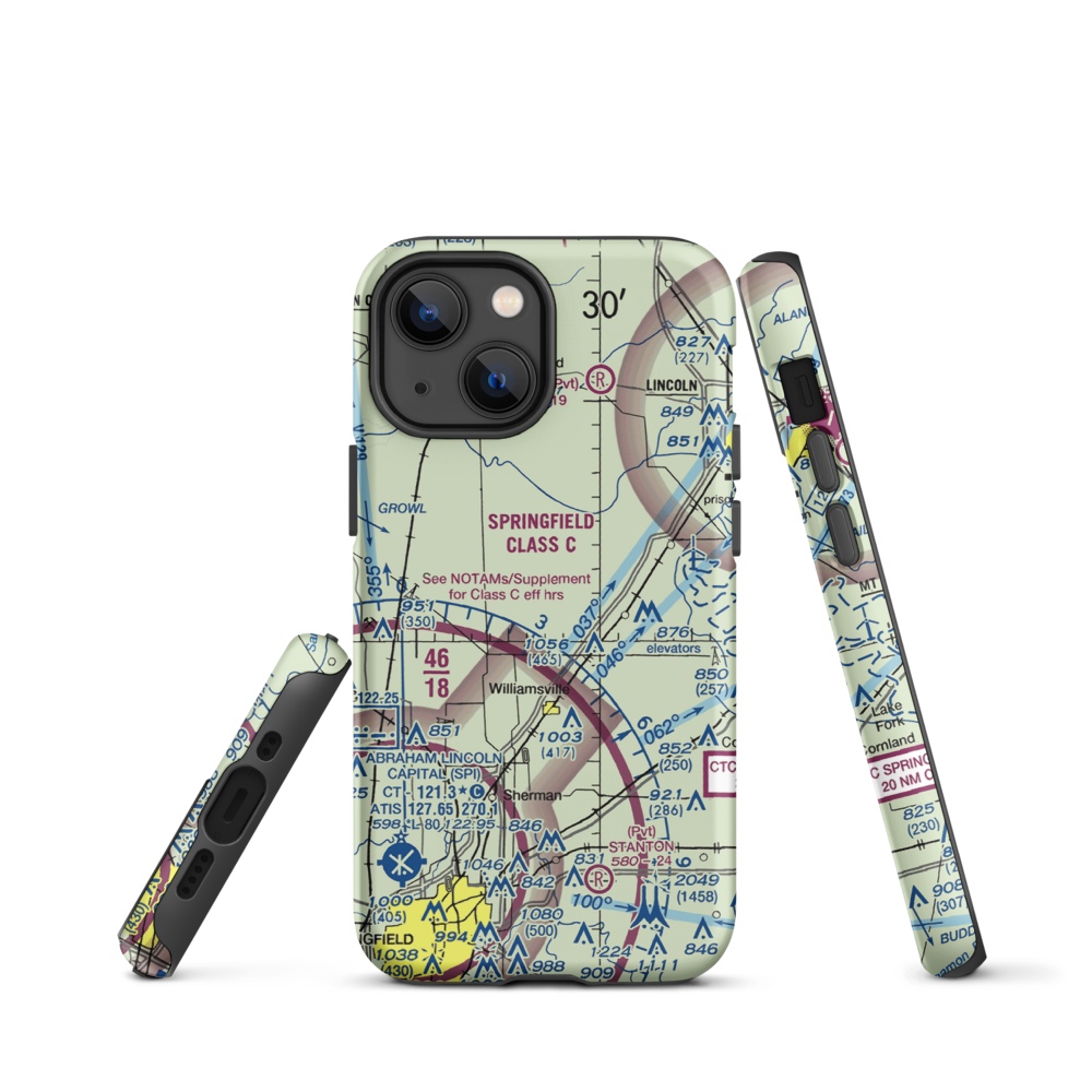 Leigh Farm Airport (4IS8) VFR Sectional  Tough iPhone Case iPhone 13 mini model shown