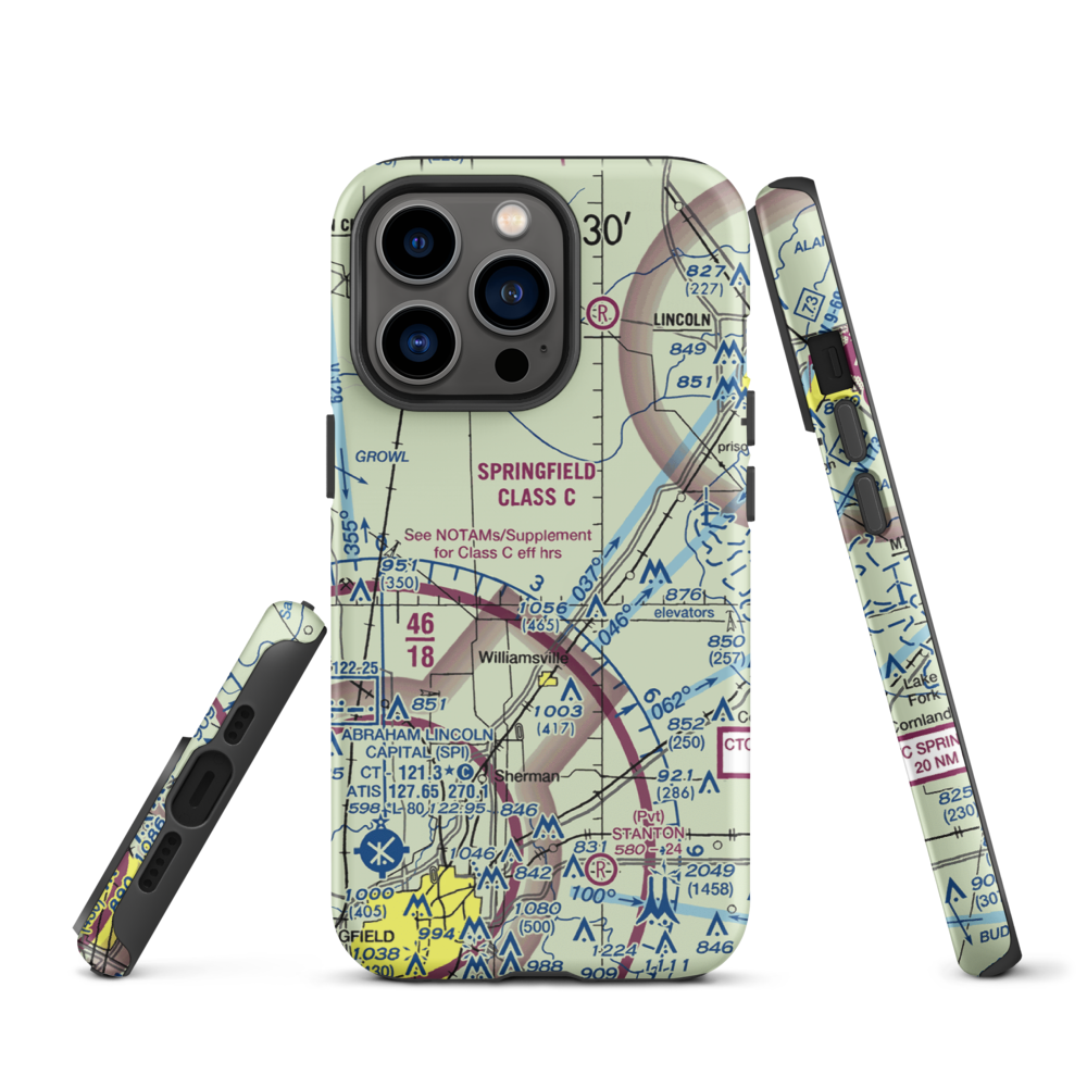 Leigh Farm Airport (4IS8) VFR Sectional  Tough iPhone Case iPhone 13 Pro model shown