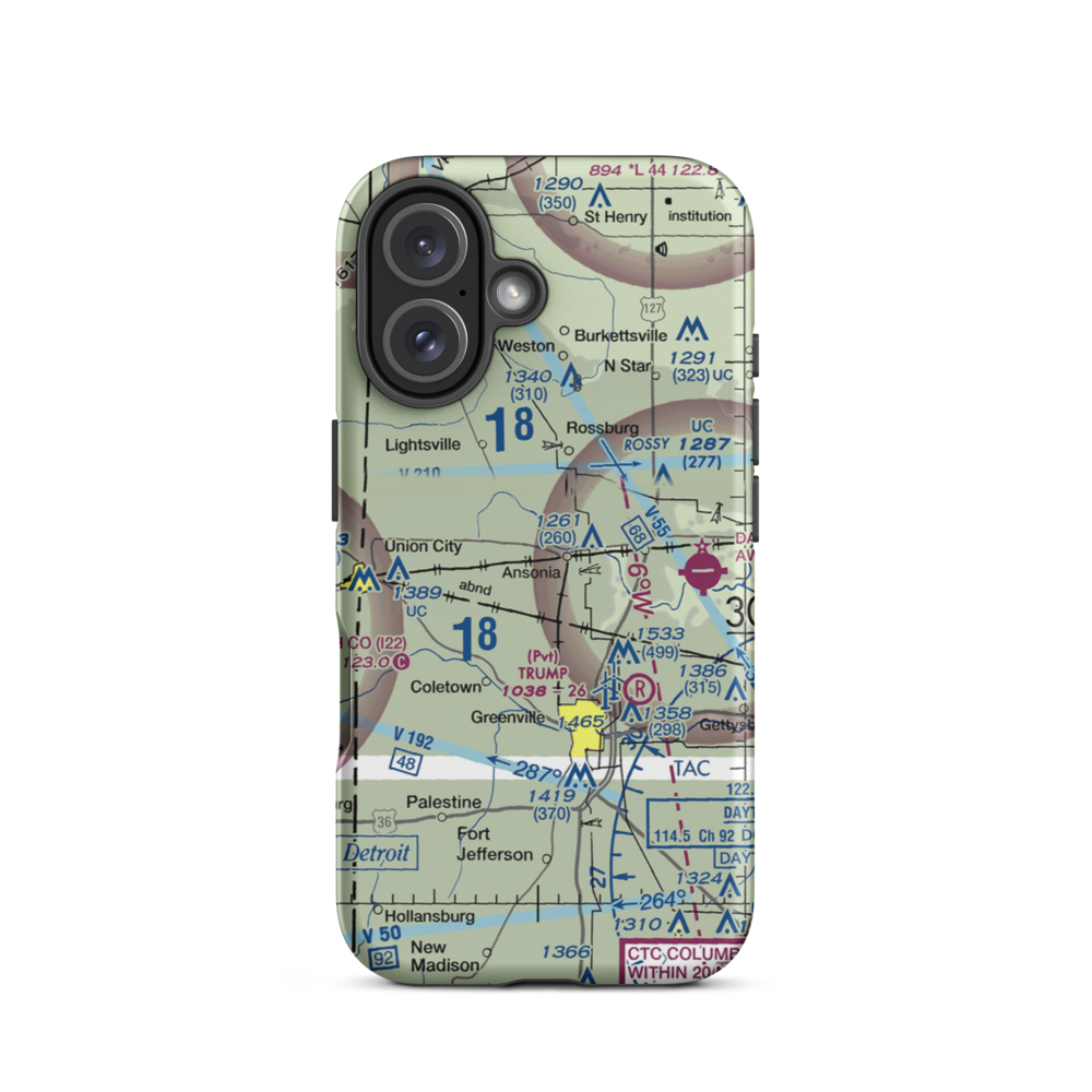 Leis Airport (OH34) VFR Sectional  Tough iPhone Case iPhone 16 model shown