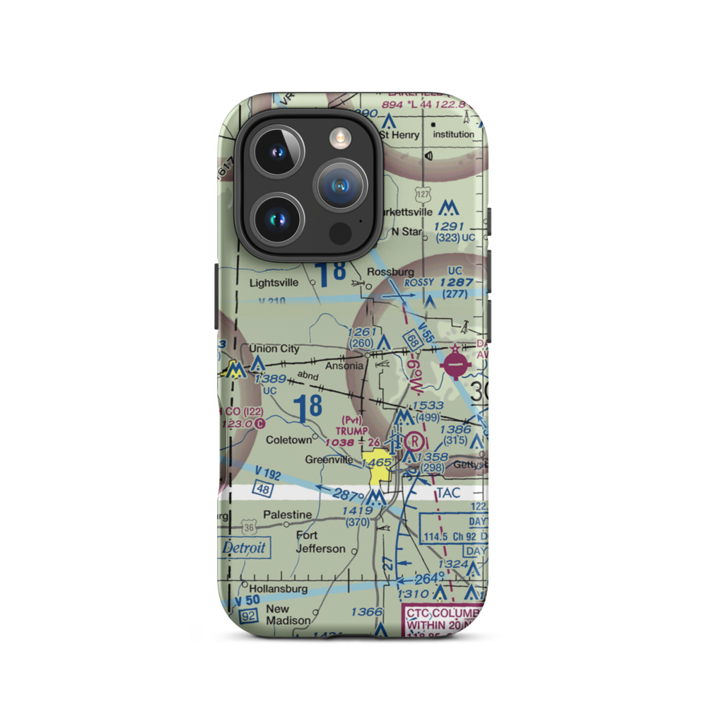 Leis Airport (OH34) VFR Sectional  Tough iPhone Case iPhone 16 Pro model shown