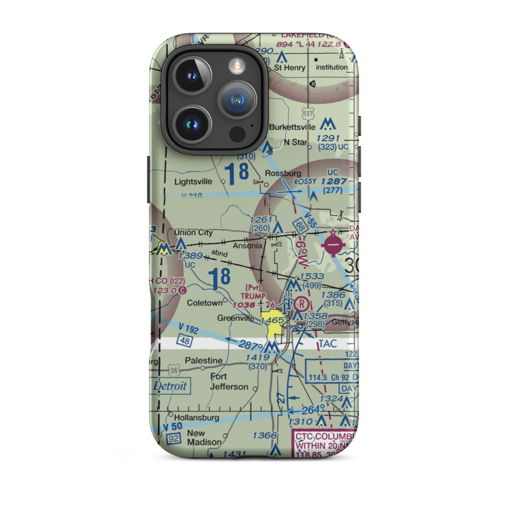 Leis Airport (OH34) VFR Sectional  Tough iPhone Case iPhone 16 Pro Max model shown